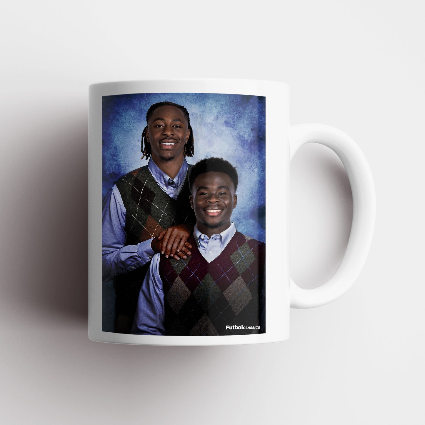 Bukayo Saka & Eberechi Eze football mug Arsenal gift