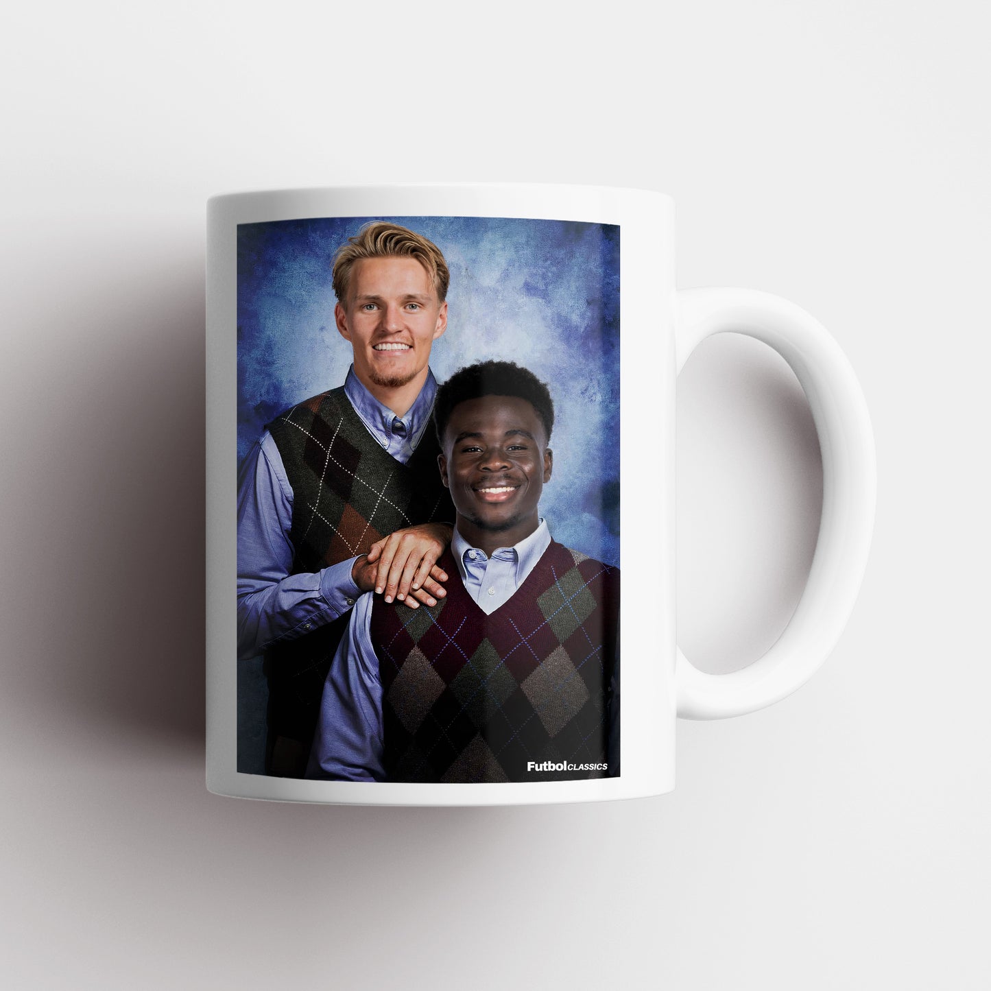Martin Odegaard & Bukayo Saka football mug Arsenal gift