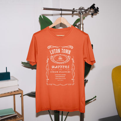 Luton Town Jack Daniels Style T Shirt | Hatters Fan Gift | Kenilworth Road Football Shirt | LTFC Vintage Design Tee | Luton FC Supporter Top