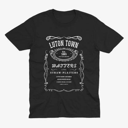 Luton Town Jack Daniels Style T Shirt | Hatters Fan Gift | Kenilworth Road Football Shirt | LTFC Vintage Design Tee | Luton FC Supporter Top