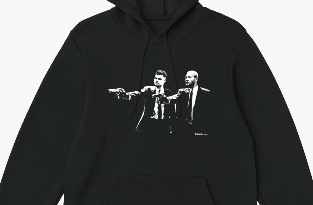 Joelinton & Bruno Guimaraes Pulp Fiction Style Hoodie | Newcastle Hoodie | Newcastle T Shirt | Nufc | Geordie T Shirt | Funny Football Tee