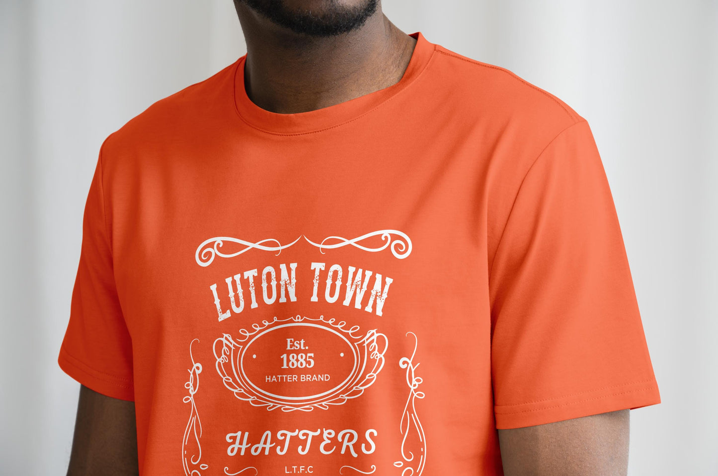 Luton Town Jack Daniels Style T Shirt | Hatters Fan Gift | Kenilworth Road Football Shirt | LTFC Vintage Design Tee | Luton FC Supporter Top