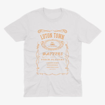 Luton Town Jack Daniels Style T Shirt | Hatters Fan Gift | Kenilworth Road Football Shirt | LTFC Vintage Design Tee | Luton FC Supporter Top