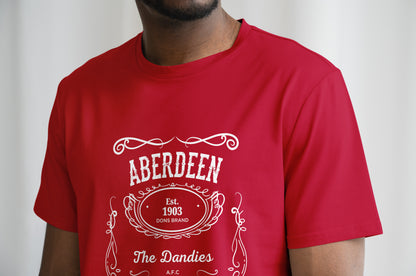Aberdeen FC Jack Daniels Inspired T Shirt | The Dandies | Aberdeen Football Shirt | Pittodrie Stadium | AFC Gift | The Reds
