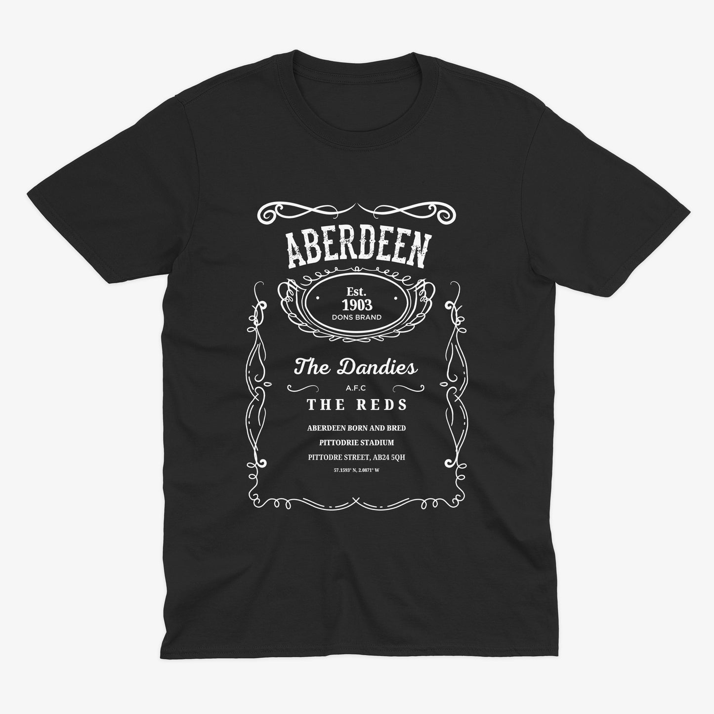Aberdeen FC Jack Daniels Inspired T Shirt | The Dandies | Aberdeen Football Shirt | Pittodrie Stadium | AFC Gift | The Reds