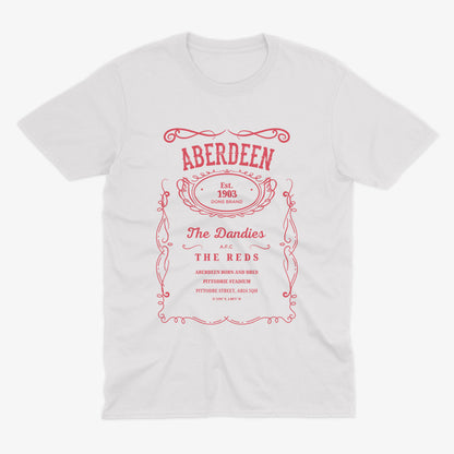 Aberdeen FC Jack Daniels Inspired T Shirt | The Dandies | Aberdeen Football Shirt | Pittodrie Stadium | AFC Gift | The Reds