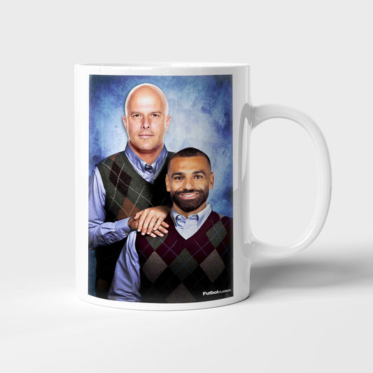 Arne Slot & Mo Salah football mug Liverpool gift
