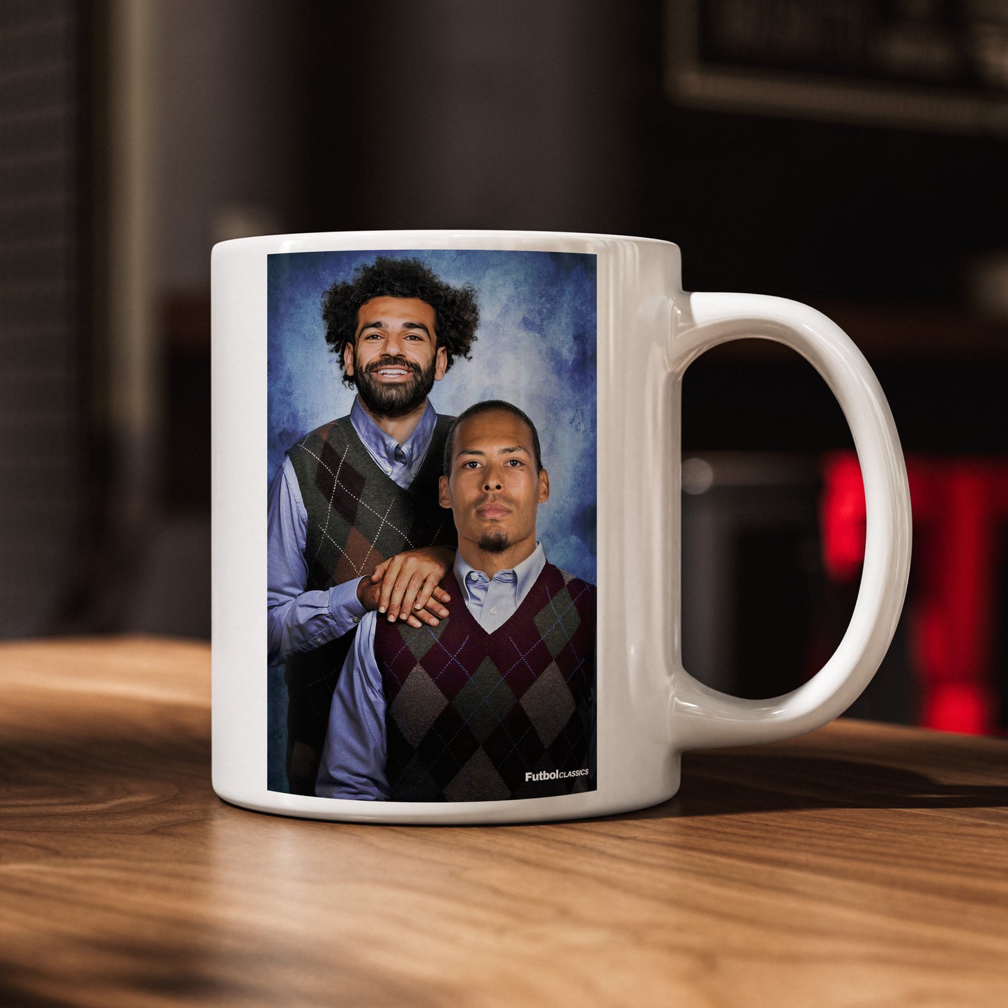 Virgil Van Dijk & Mo Salah football mug Liverpool gift