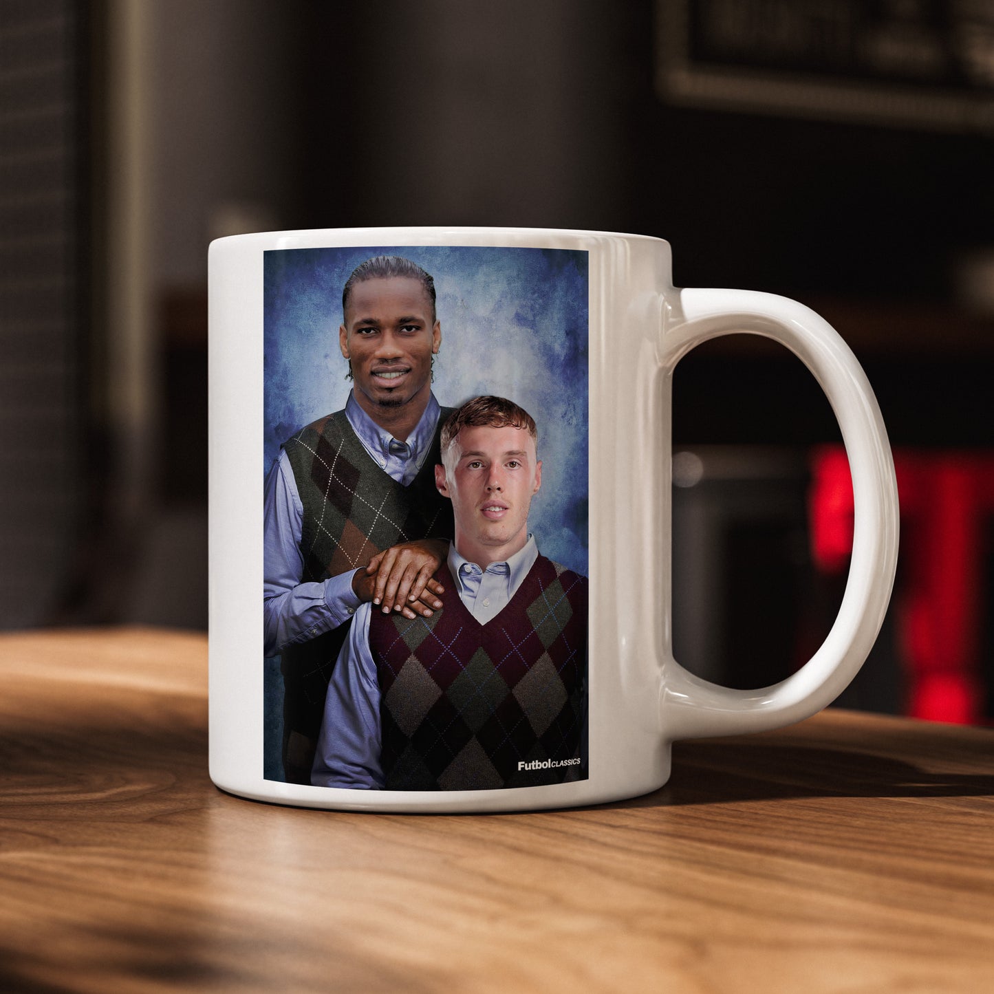 Cole Palmer & Didier Drogba football mug Chelsea gift