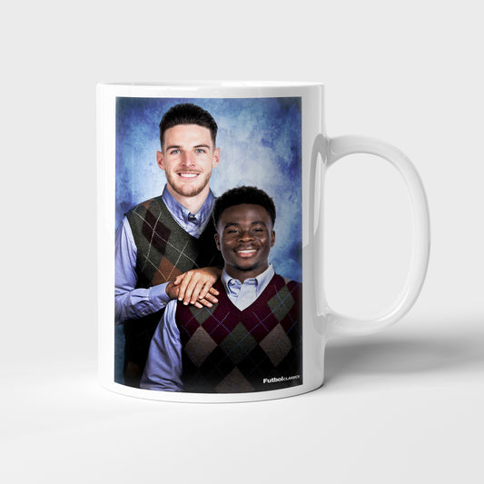 Declan Rice & Bukayo Saka football mug Arsenal gift