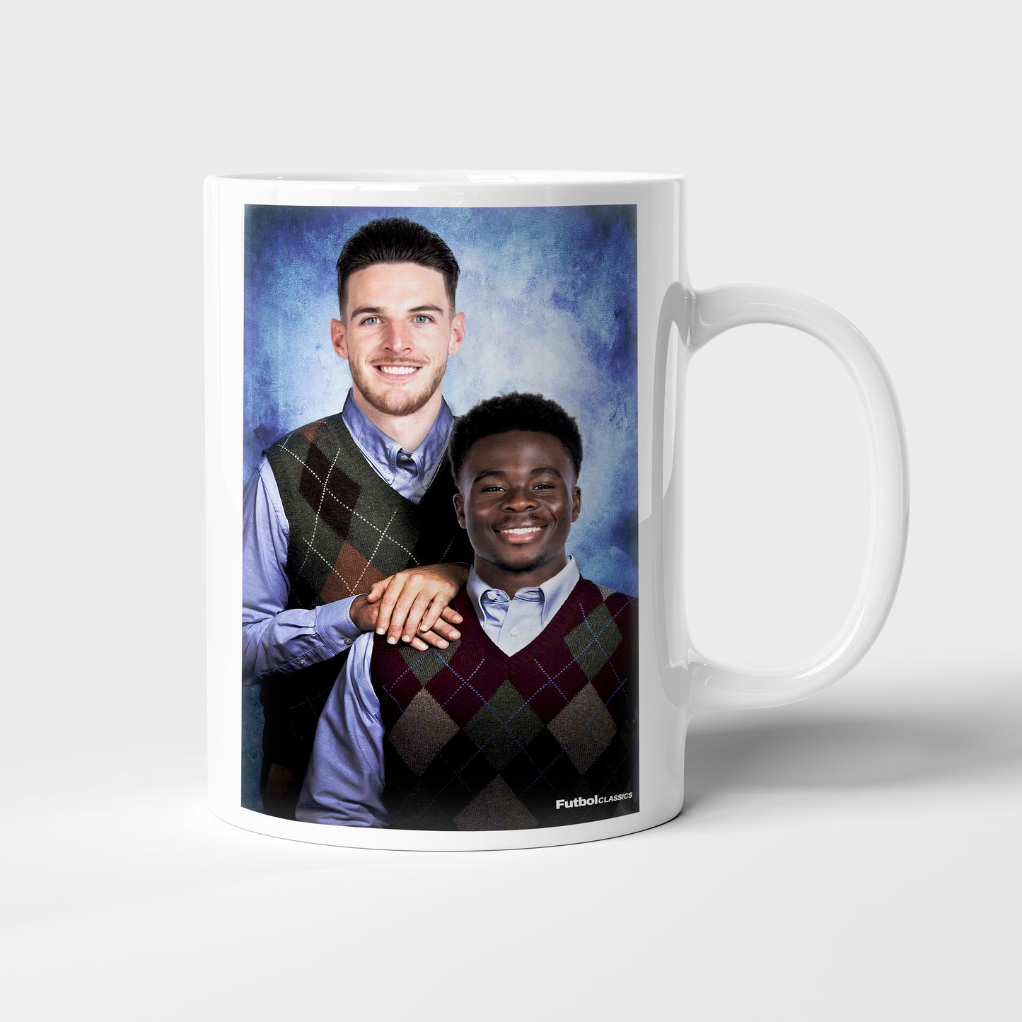 Declan Rice & Bukayo Saka Fiction football mug Arsenal gift