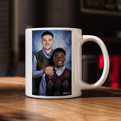 Declan Rice & Bukayo Saka Fiction football mug Arsenal gift