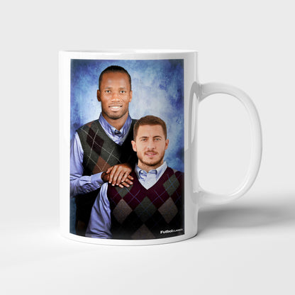 Didier Drogba & Eden Hazard football mug Chelsea gift