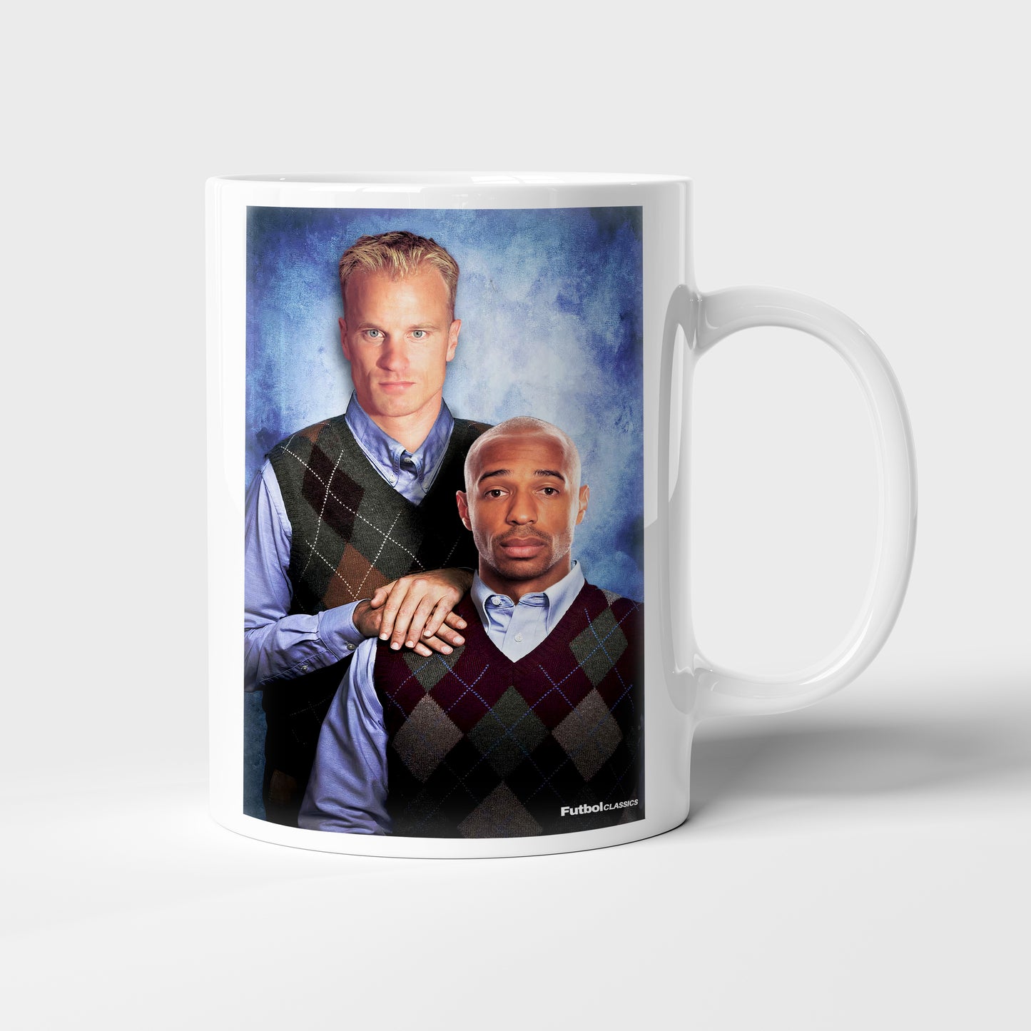 Dennis Bergkamp & Thierry Henry football mug Arsenal gift