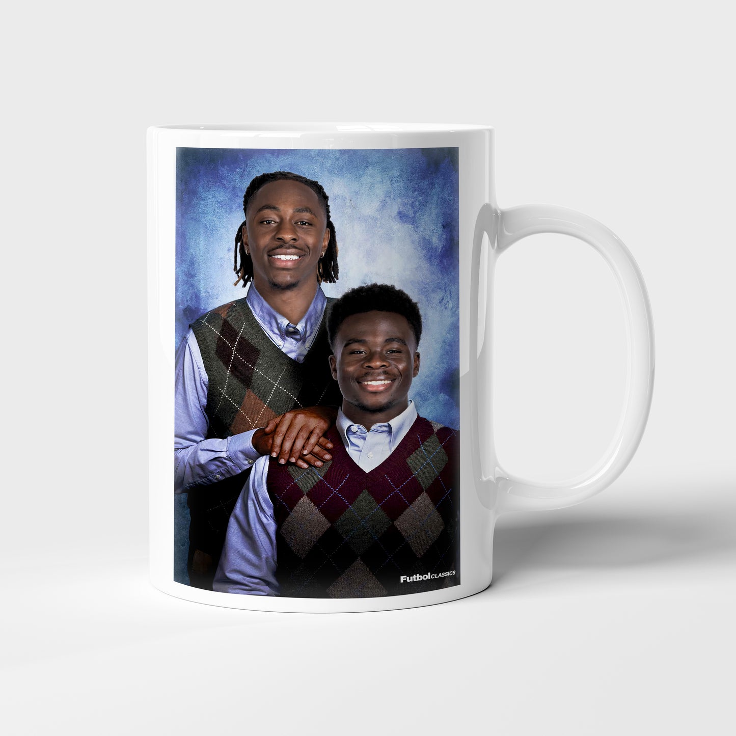 Bukayo Saka & Eberechi Eze football mug Arsenal gift