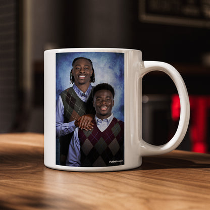 Bukayo Saka & Eberechi Eze football mug Arsenal gift