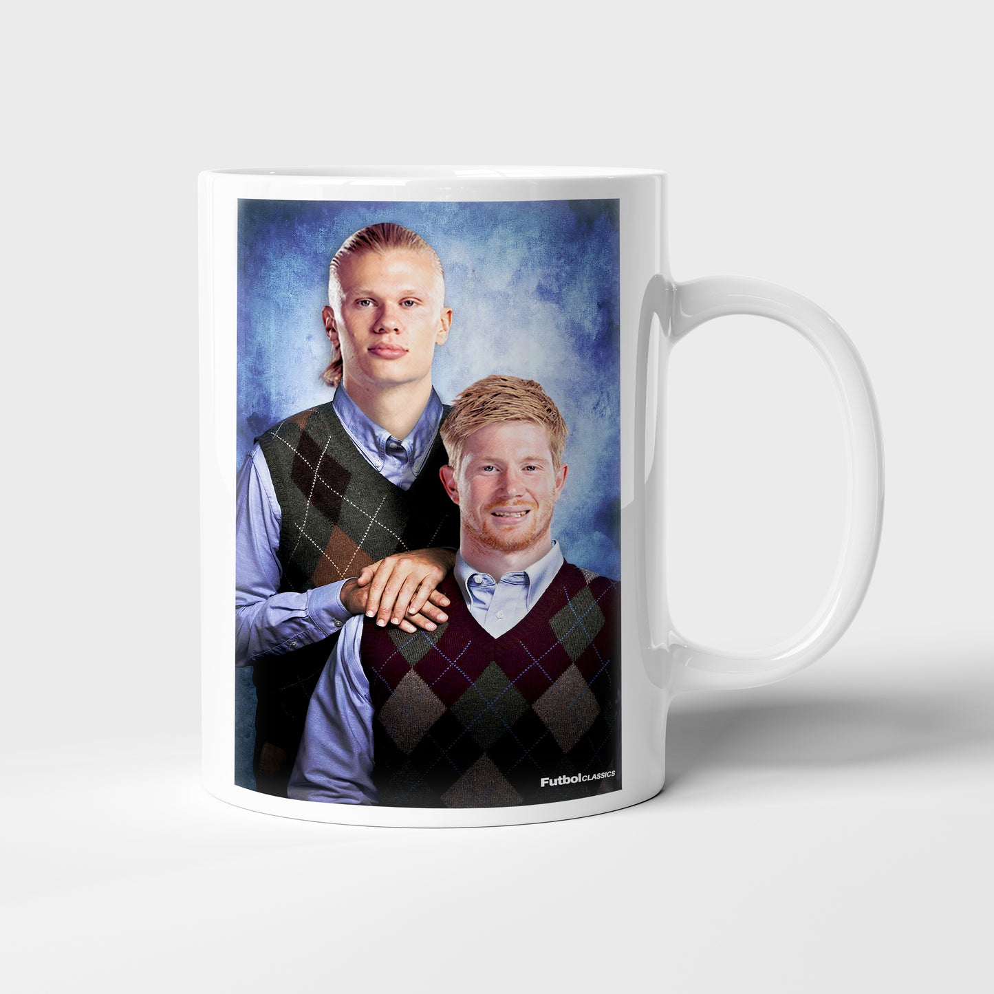 Erling Haaland & Kevin De Bruyne football mug Manchester City gift