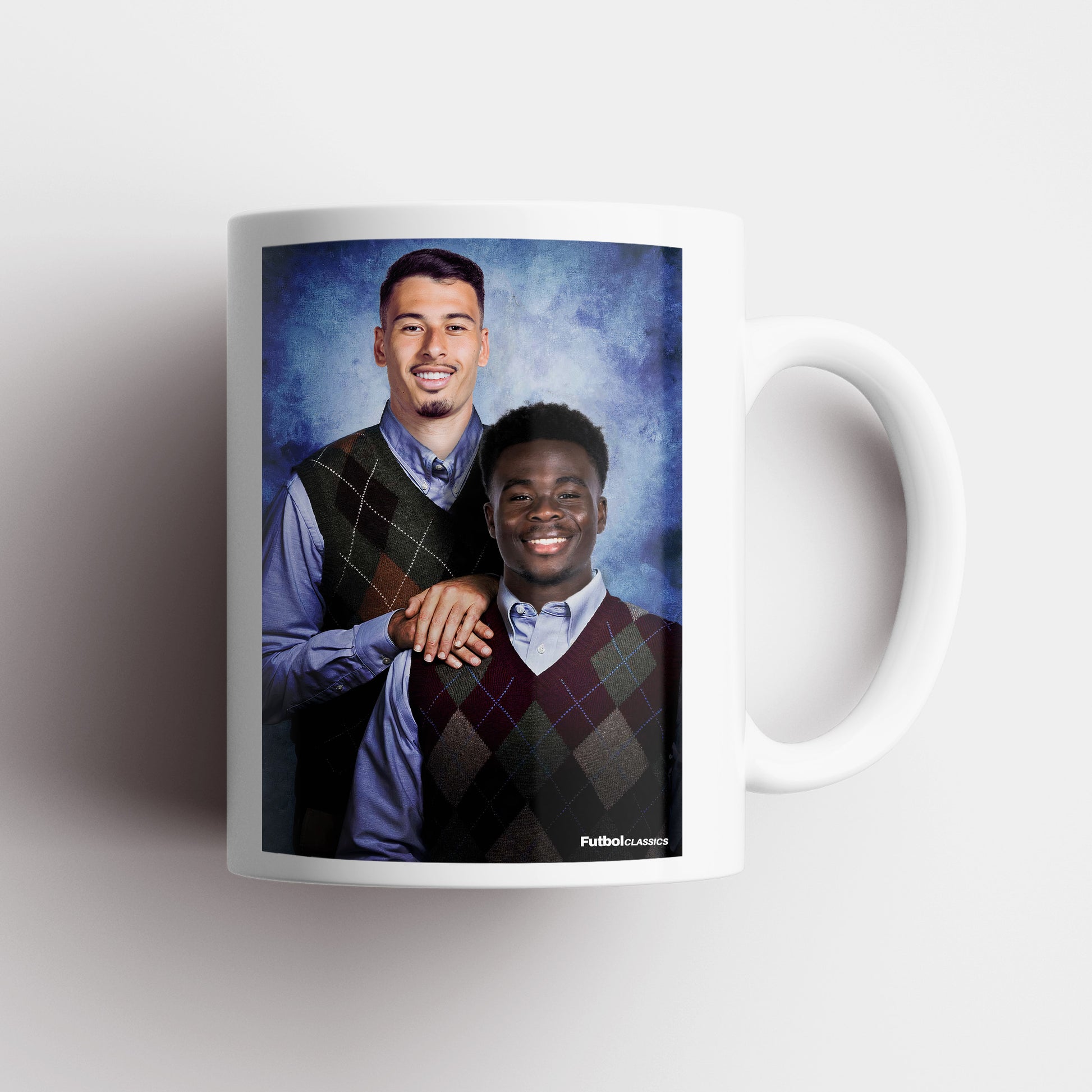 Gabriel Martinelli & Bukayo Saka football mug Arsenal gift