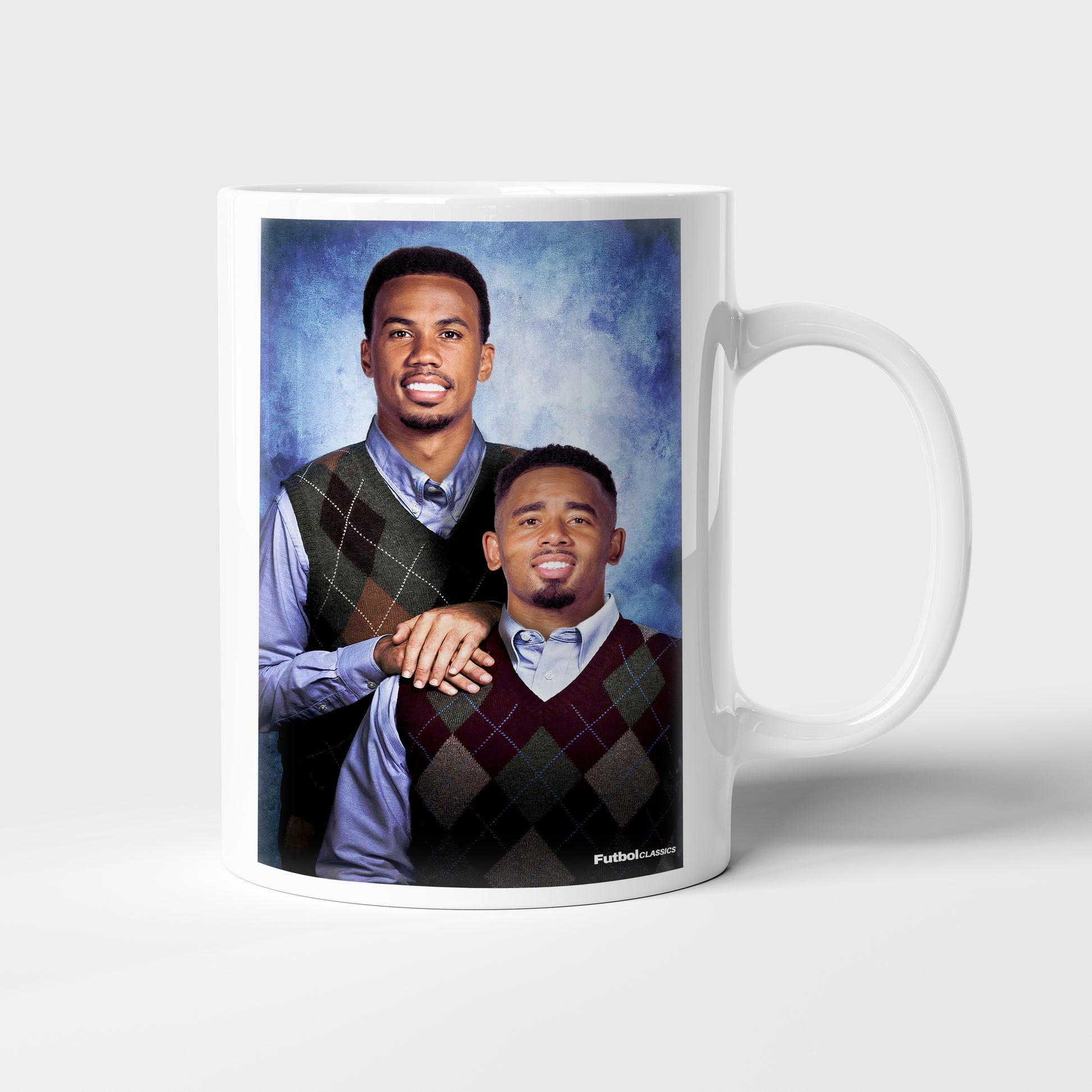Gabriel Magalhães & Gabriel Jesus football mug Arsenal gift