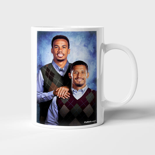 William Saliba & Gabriel Pulp Fiction football mug Arsenal gift