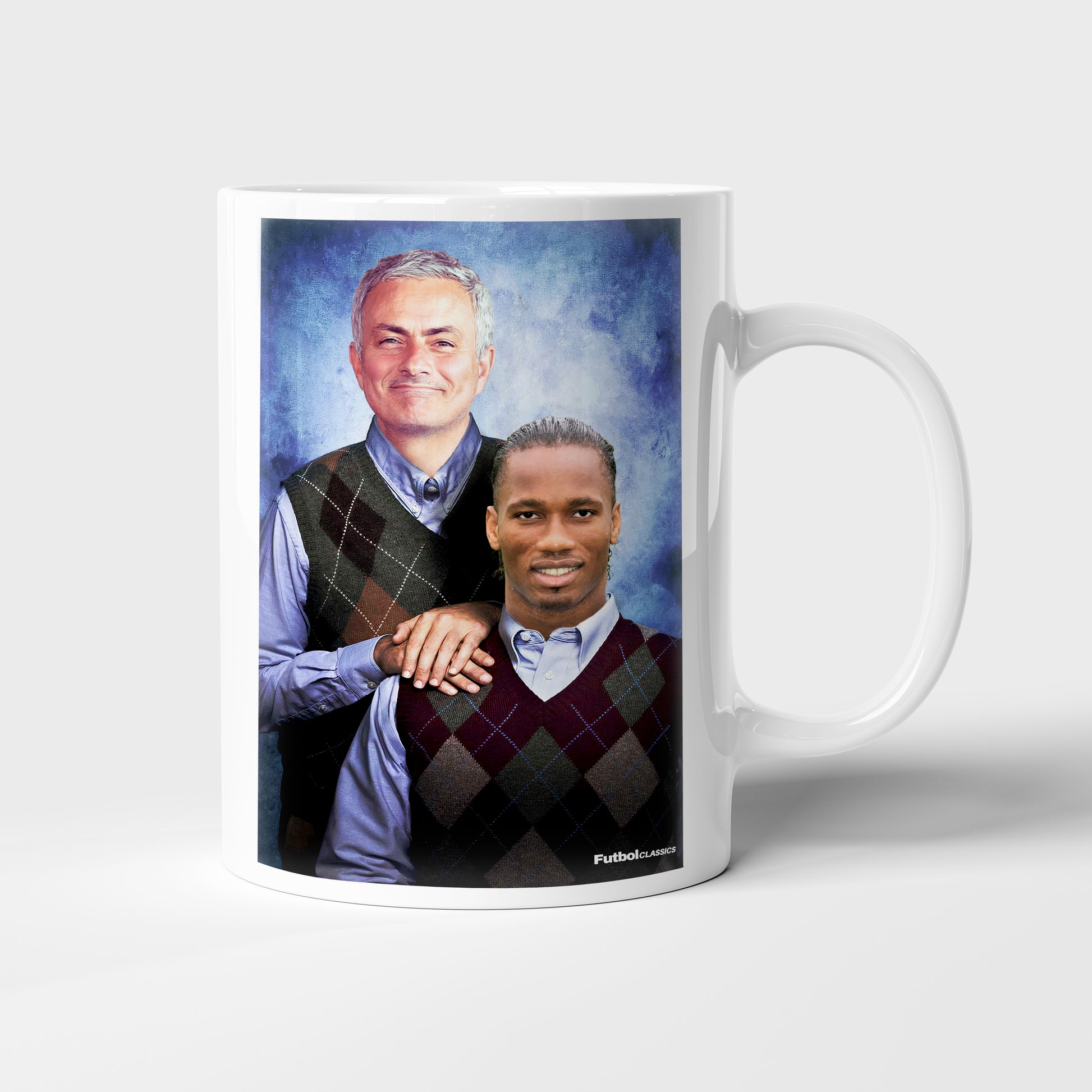 Jose Mourinho & Didier Drogba football mug Chelsea gift