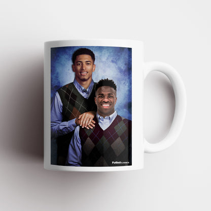 Jude Bellingham & Vini Jr football mug Real Madrid gift