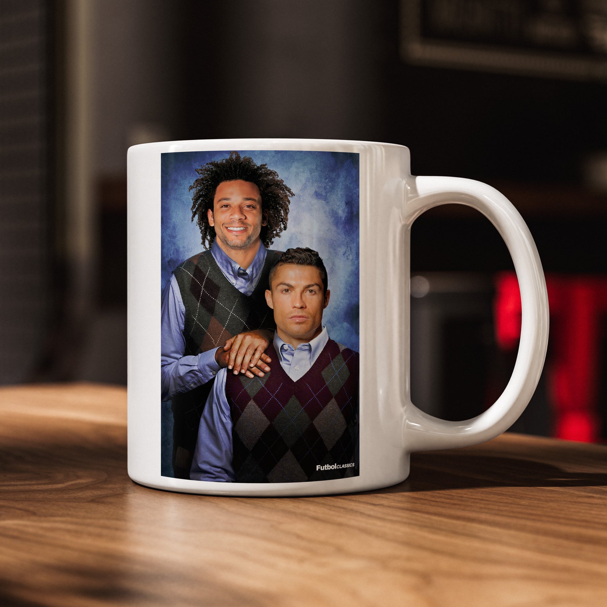 Marcelo & Cristiano Ronaldo football mug Real Madrid gift