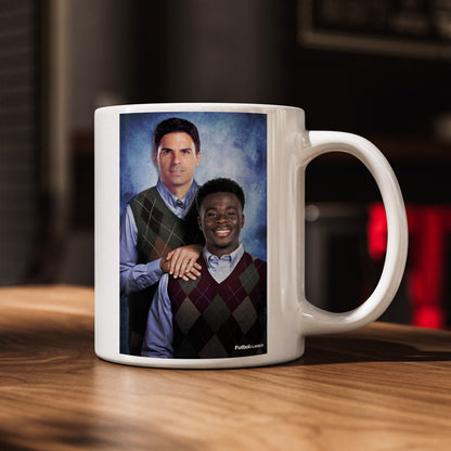 Mikel Arteta & Bukayo Saka football mug Arsenal gift