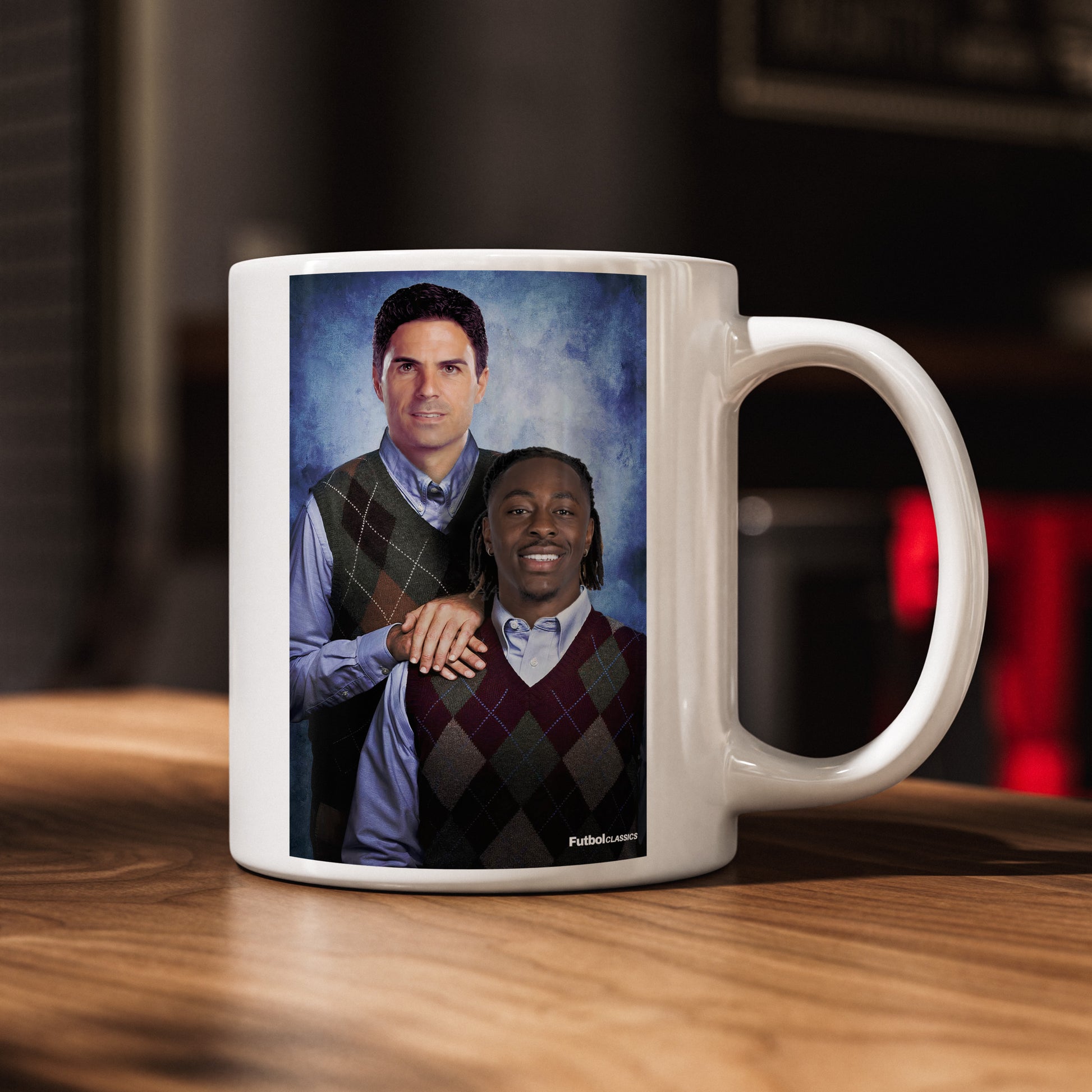 Mikel Arteta & Eberechi Eze football mug Arsenal gift