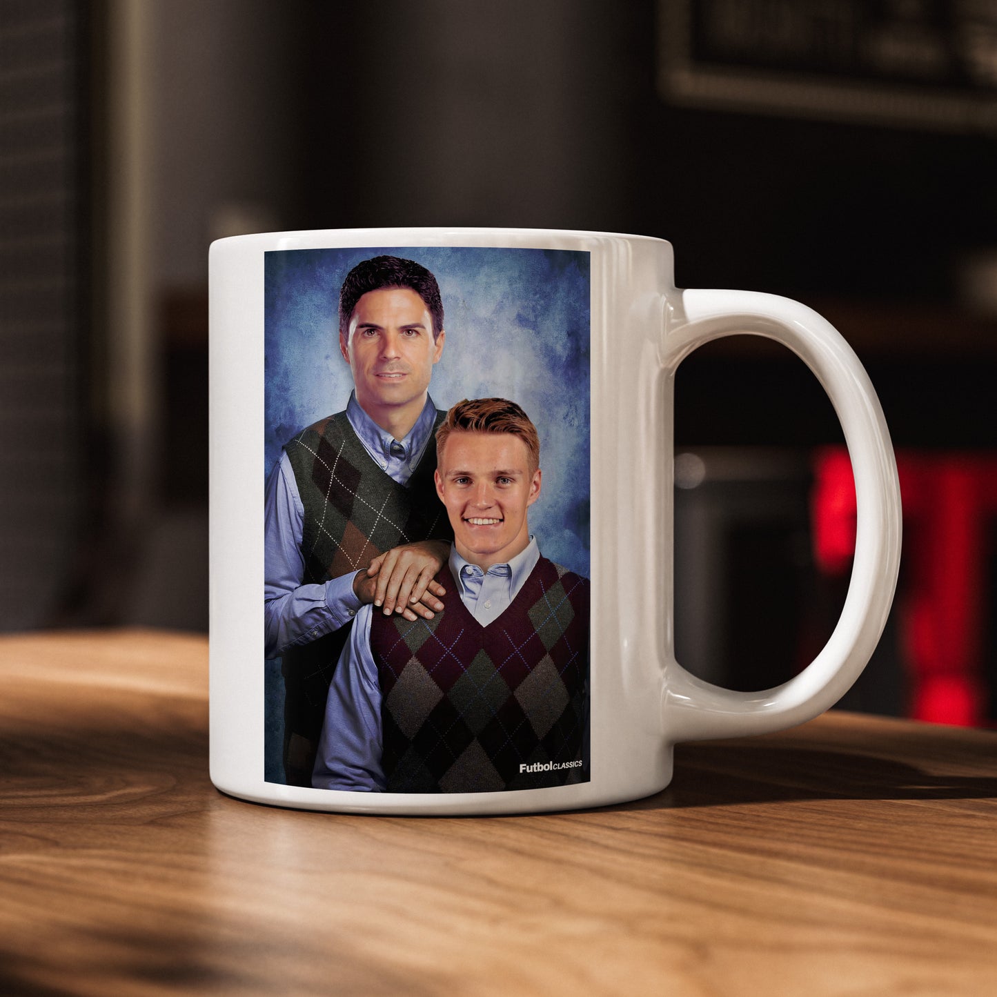 Mikel Arteta & Martin Odegaard football mug Arsenal gift