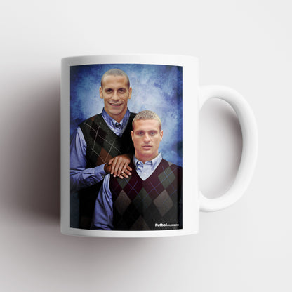 Rio Ferdinand & Nemanja Vidic football mug Manchester United gift