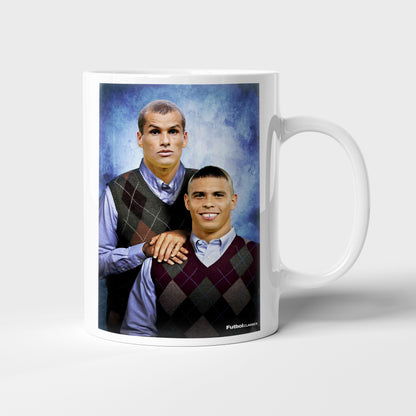 Rivaldo & Ronaldo football mug Barcelona gift