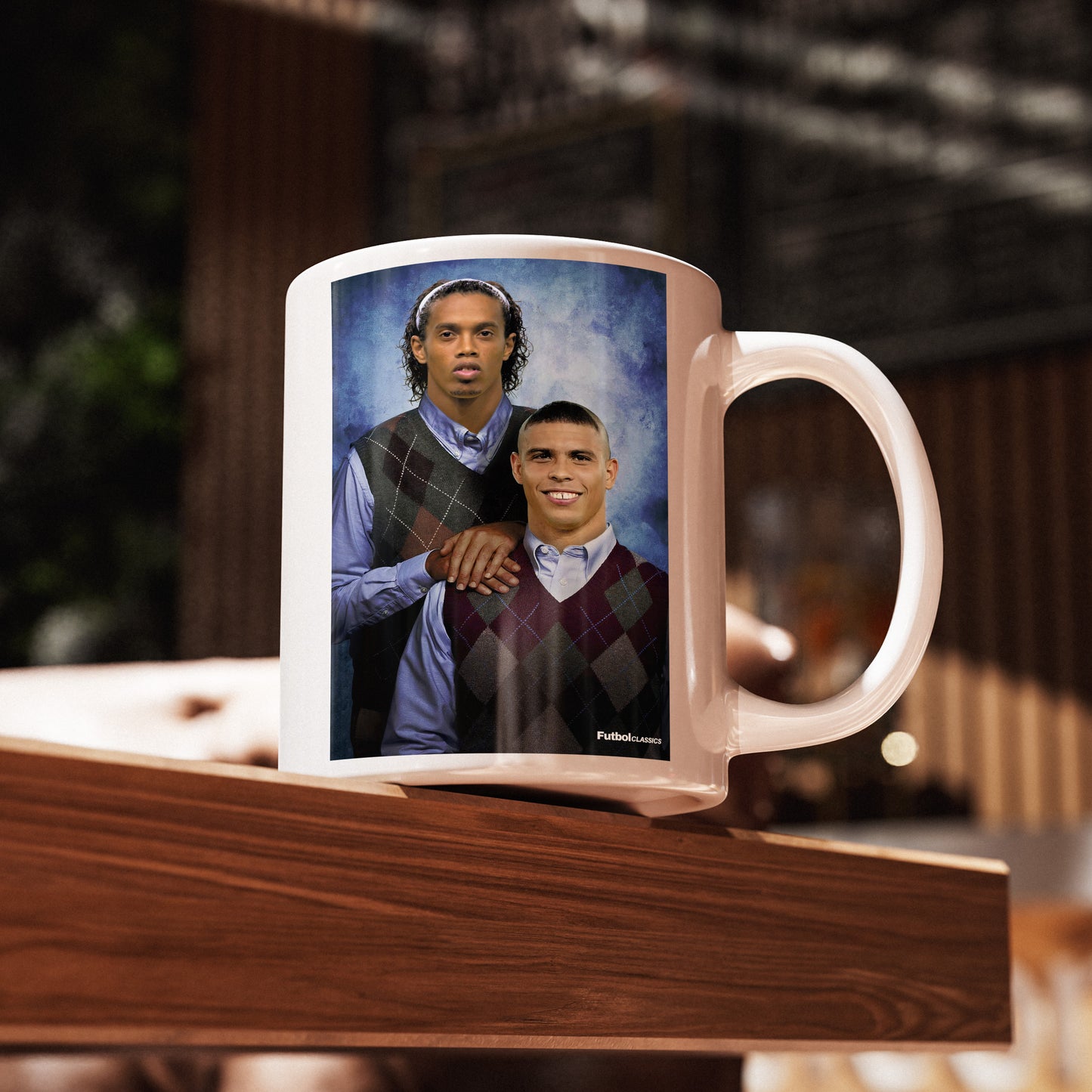 Ronaldinho & R9 football mug Brazil gift