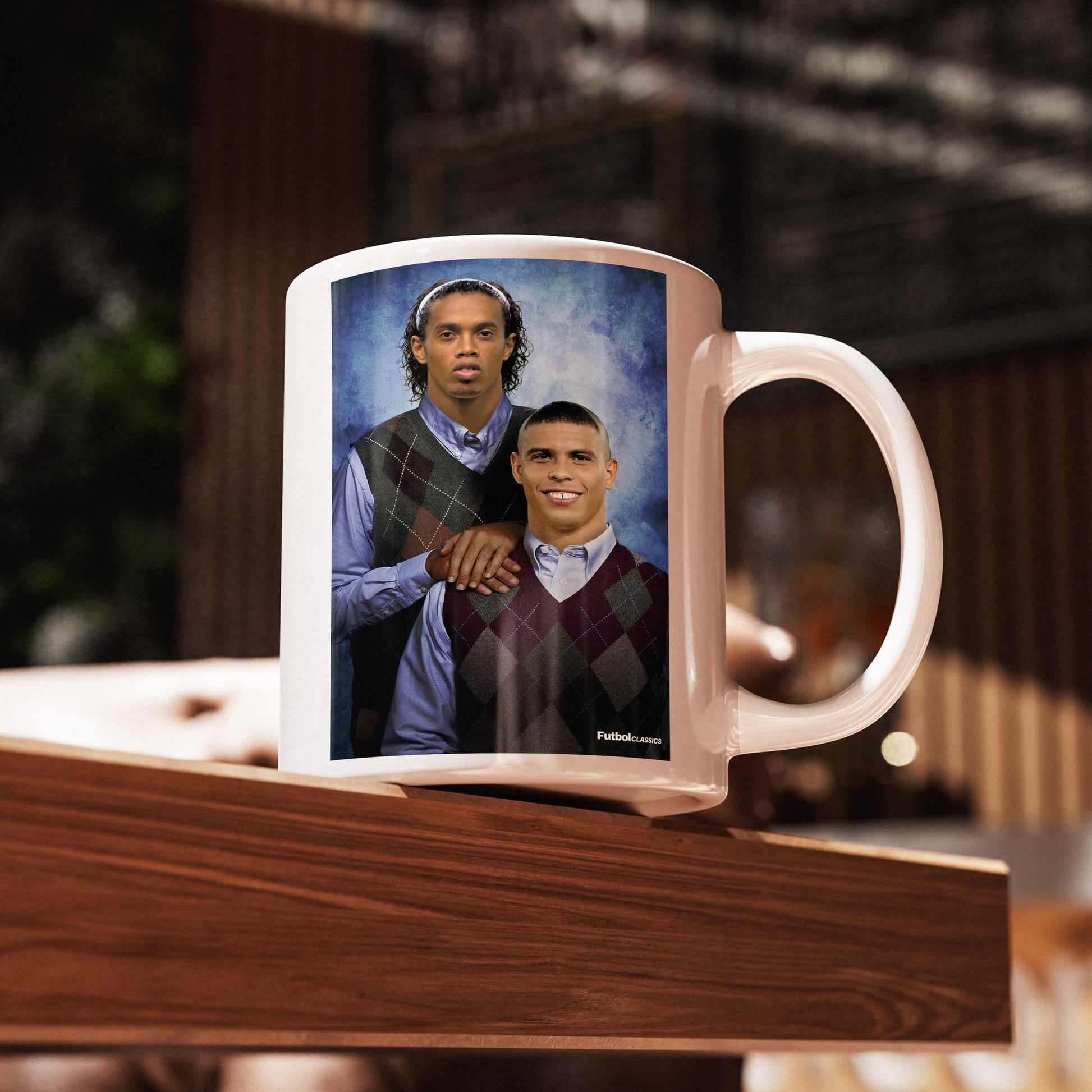 Ronaldinho & R9 football mug Brazil gift